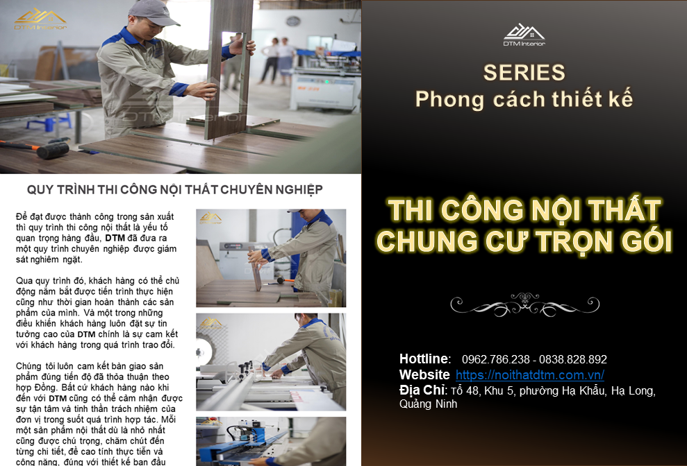 THI CÔNG NỘI THẤT CHUNG CƯ TRỌN GÓI DTM